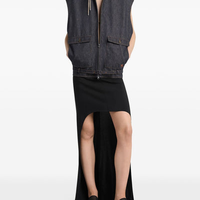 Courreges Denim sleeveless bomber jacket