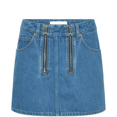 Marine Serre Denim mini skirt