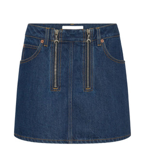 Marine Serre Denim mini skirt