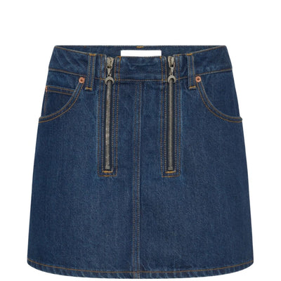 Marine Serre Denim mini skirt