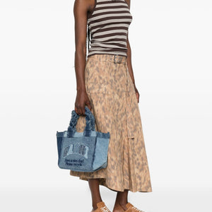 Ganni Denim small tote bag