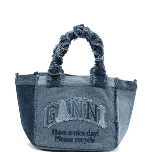 Ganni Denim small tote bag
