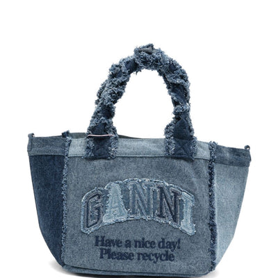 Ganni Denim small tote bag