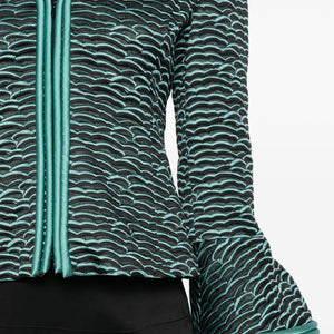 Emporio Armani Wave Pattern Zip-Front Jacket
