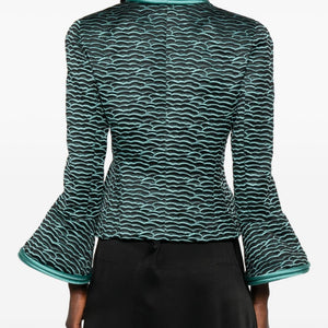 Emporio Armani Wave Pattern Zip-Front Jacket