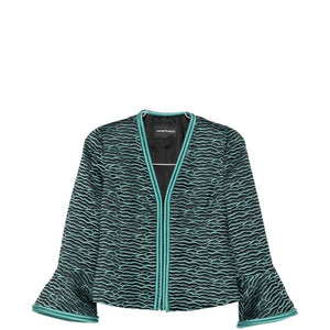 Emporio Armani Wave Pattern Zip-Front Jacket