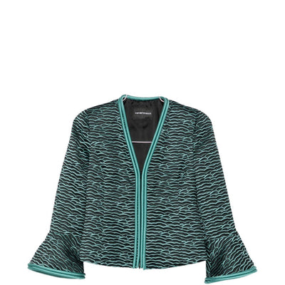 Emporio Armani Wave Pattern Zip-Front Jacket