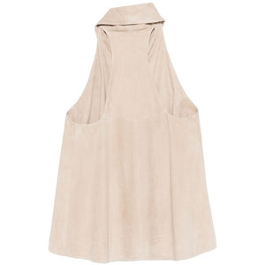 Emporio Armani Goat Leather Suede Sleeveless Top