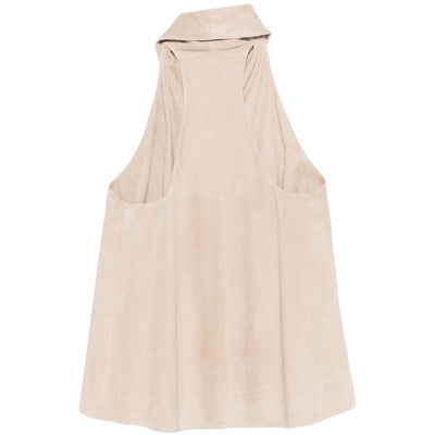 Emporio Armani Goat Leather Suede Sleeveless Top
