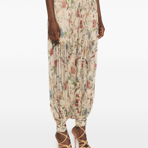 Into The East Printed Silk Trousers
