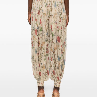 Into The East Printed Silk Trousers