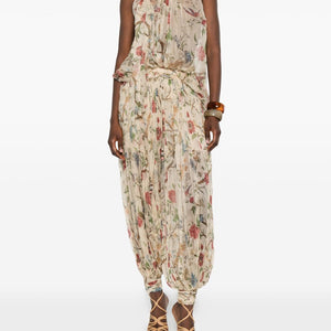 Into The East Printed Silk Trousers