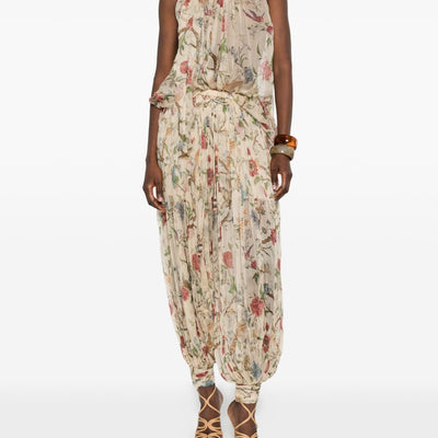 Into The East Printed Silk Trousers