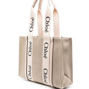 Chloé Chloe Woody Small Linen Tote