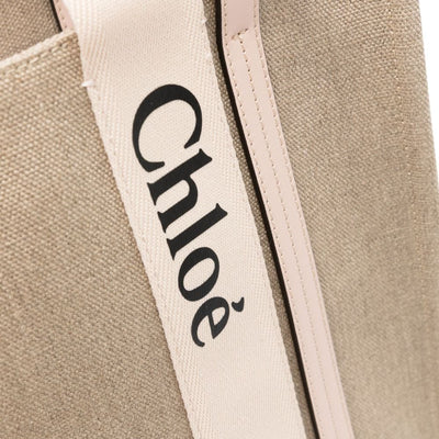 Chloé Chloe Woody Small Linen Tote