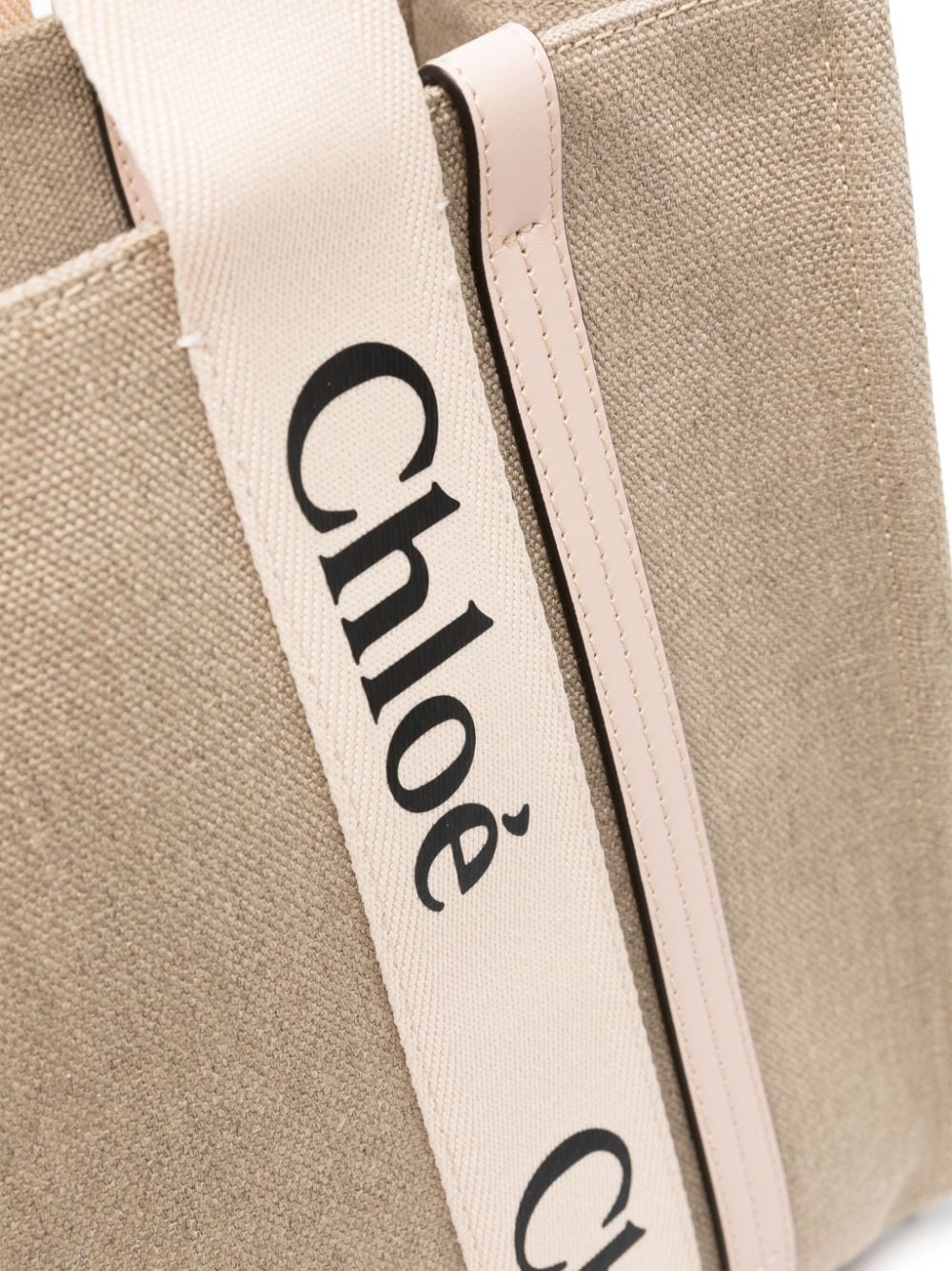 Chloé Chloe Woody Small Linen Tote