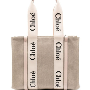Chloé Chloe Woody Small Linen Tote