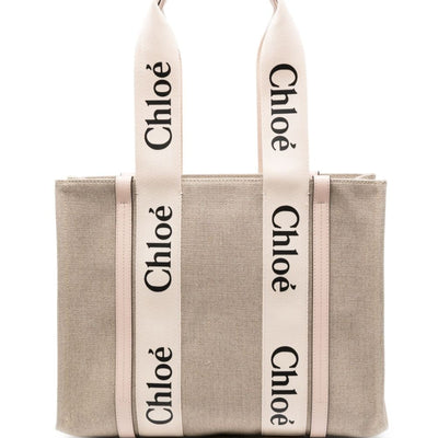Chloé Chloe Woody Small Linen Tote