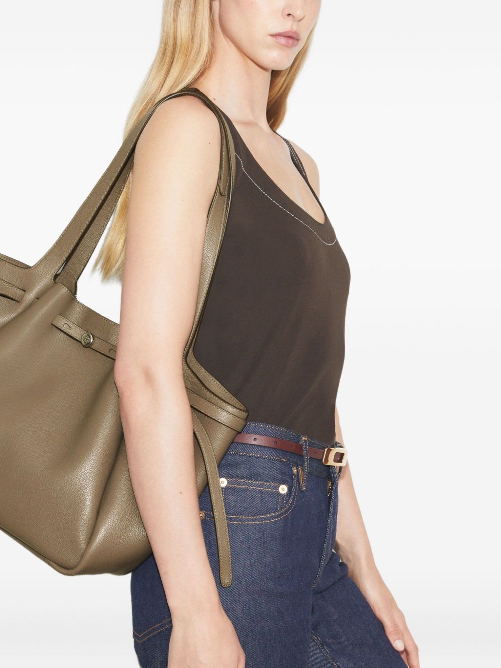 Tory Burch Pebbled Leather Top Handle Bag