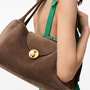 Versace Vivian Medium Suede Shoulder Bag