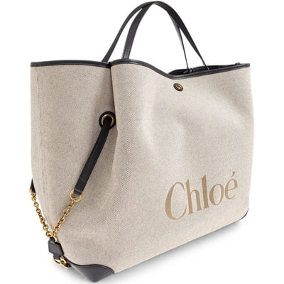 Chloé Chloe Woody Large Canvas Tote