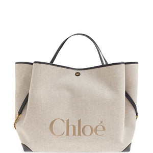 Chloé Chloe Woody Large Canvas Tote