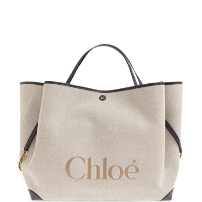 Chloé Chloe Woody Large Canvas Tote