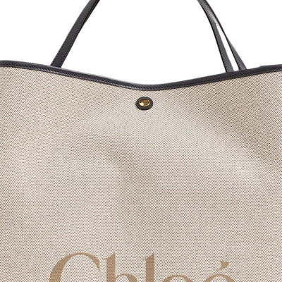 Chloé Chloe Woody Large Canvas Tote