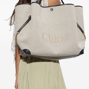 Chloé Chloe Woody Large Canvas Tote