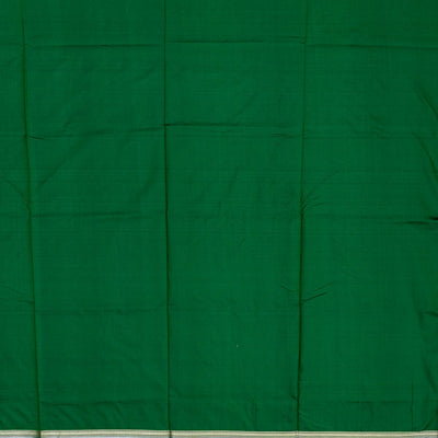 Dark Green Handloom Banarasi Silk Saree With Floral Buttas