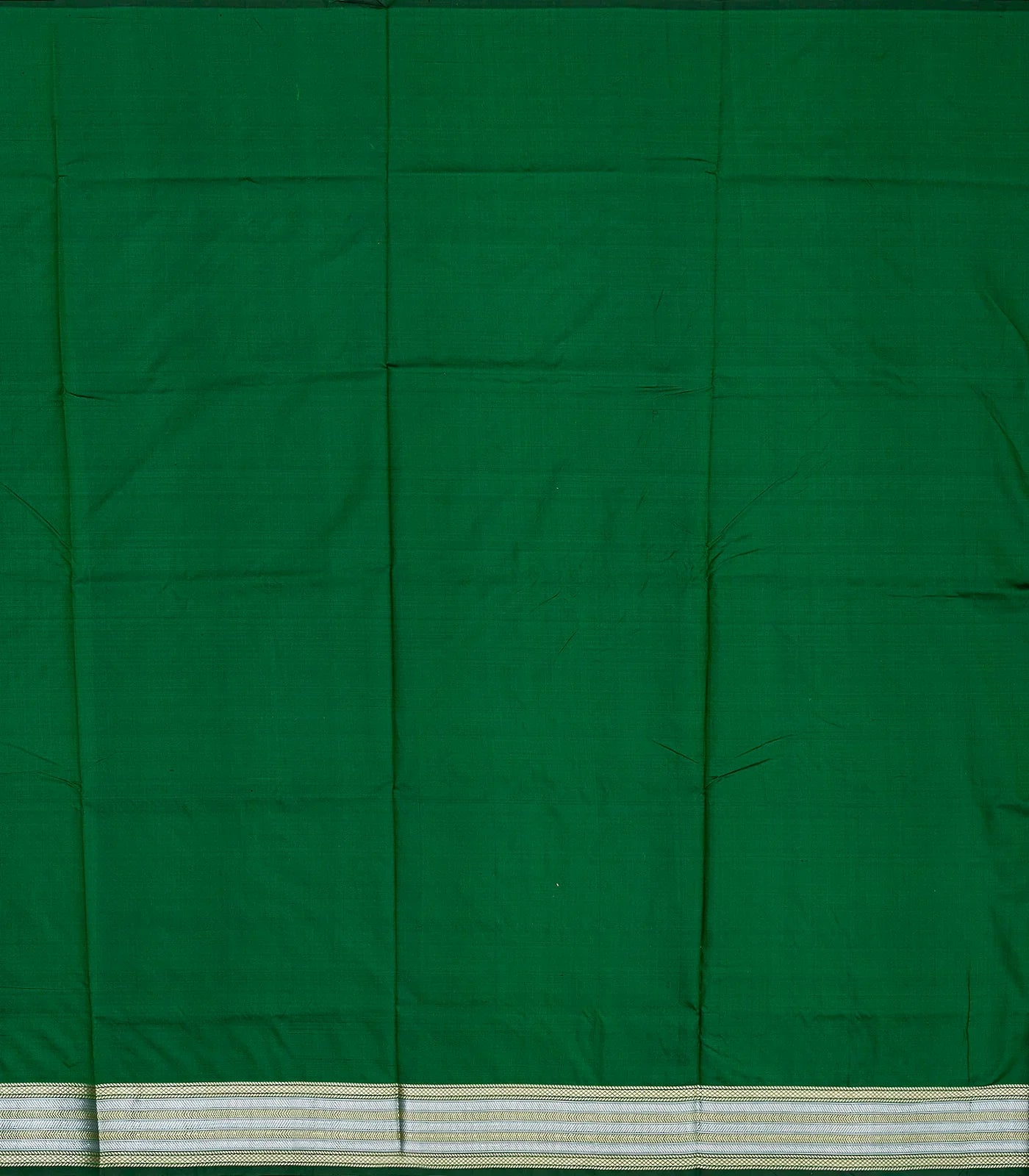 Dark Green Handloom Banarasi Silk Saree With Floral Buttas