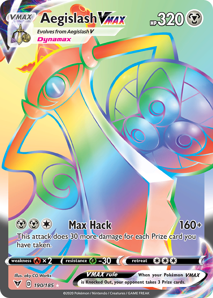 Aegislash VMAX - 190/185 - Rare Rainbow