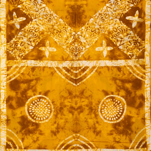 Mustard Jaipur Cotton Saree With Tie & Dye Floral Motifs