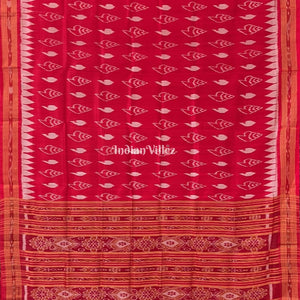 Red Sankha Odisha Ikat Khandua Silk Saree