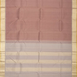 Dusty Pink Handloom Kanchipuram Silk Saree With Silk Checks