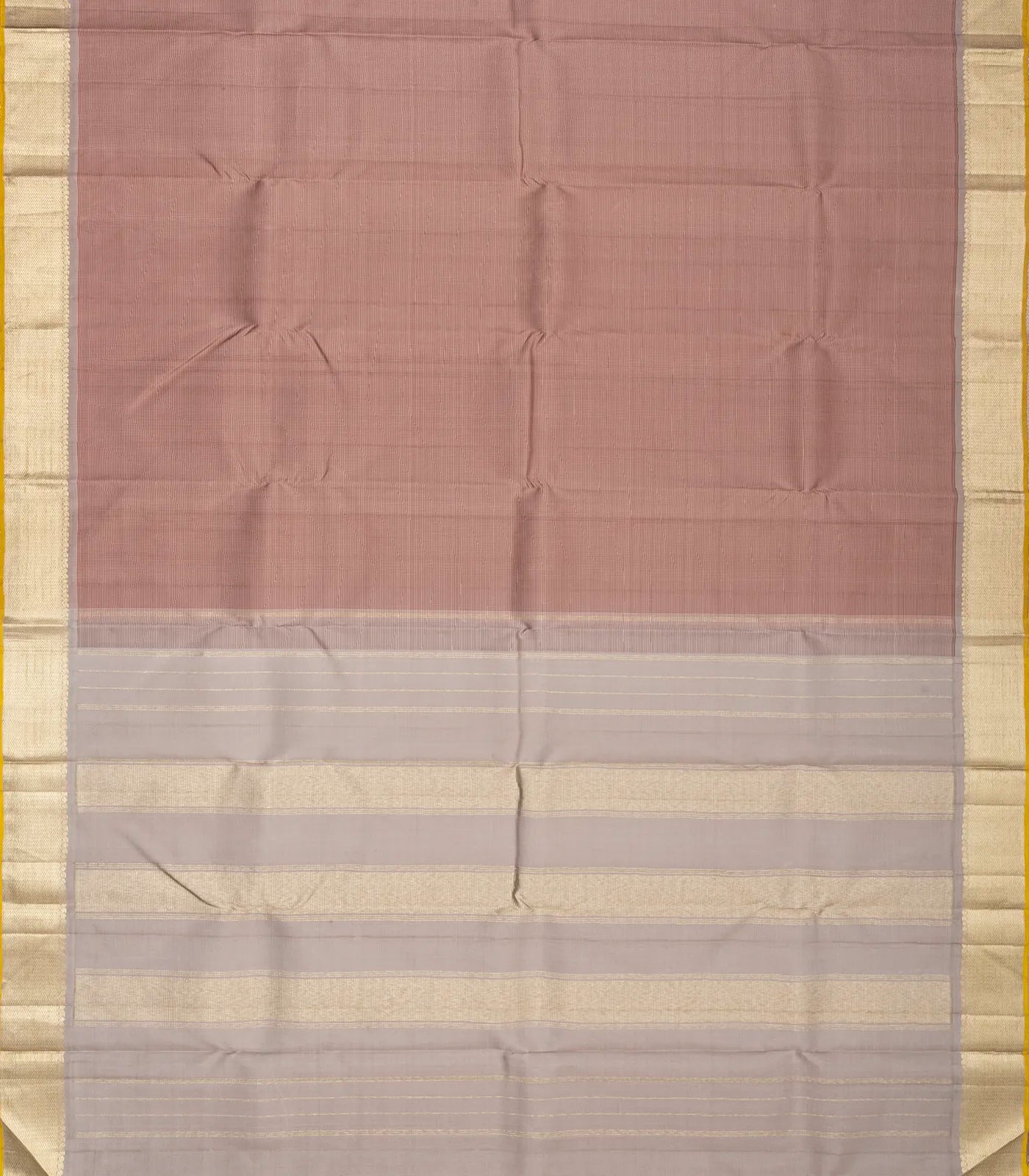 Dusty Pink Handloom Kanchipuram Silk Saree With Silk Checks