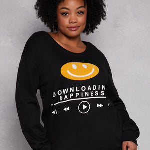 Plus Size Downloading Happiness Sweatshirt