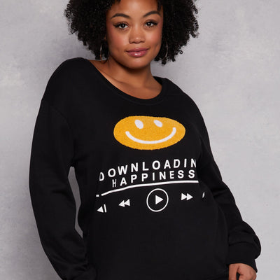 Plus Size Downloading Happiness Sweatshirt