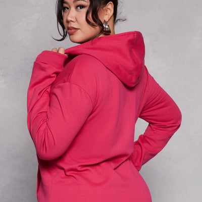 Plus Size France Paris Zip Front Hoodie