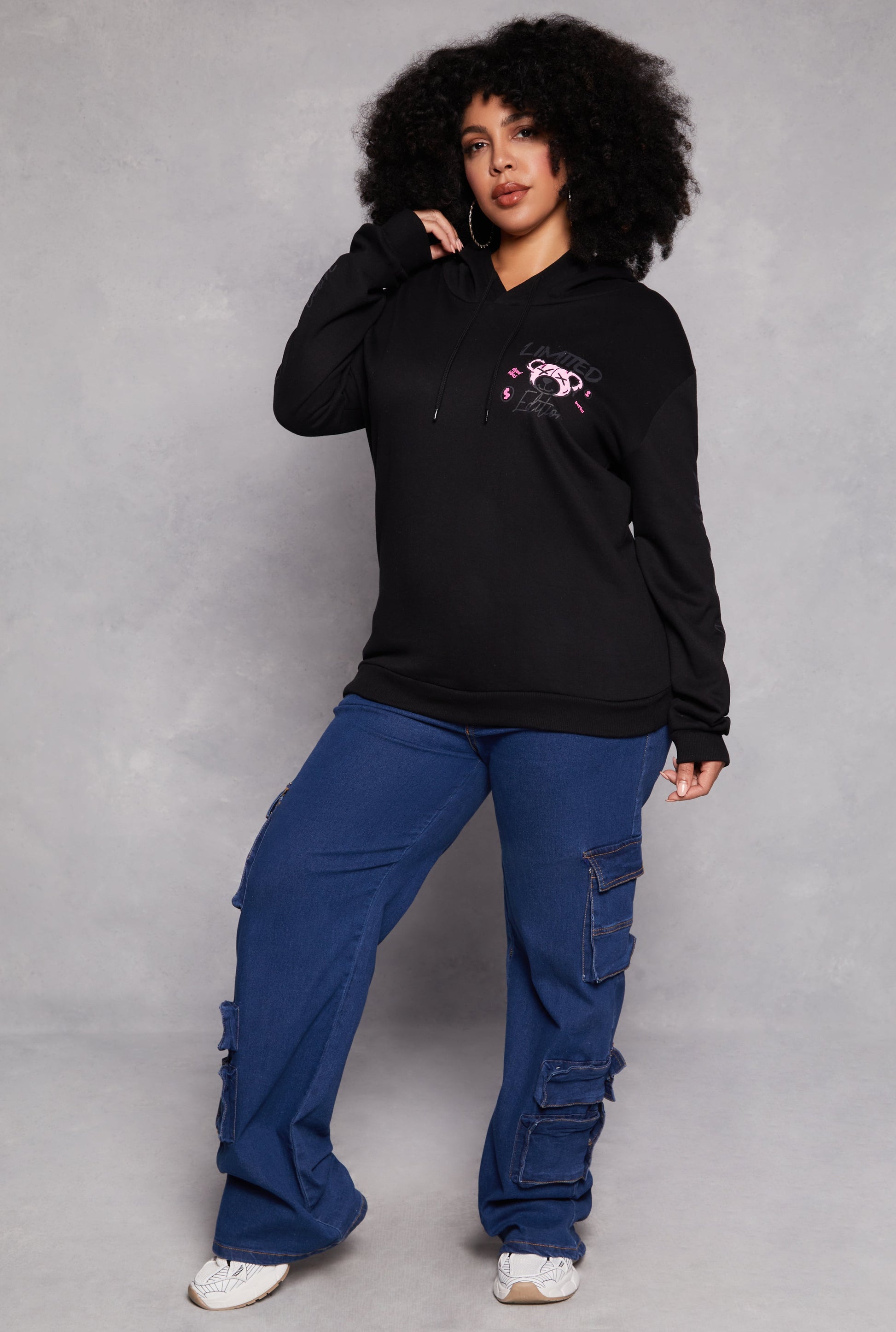 Plus Size Limited Edition Bear Graphic Hoodie
