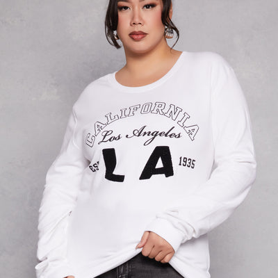 Plus Size California Graphic Pullover Sweatshirt