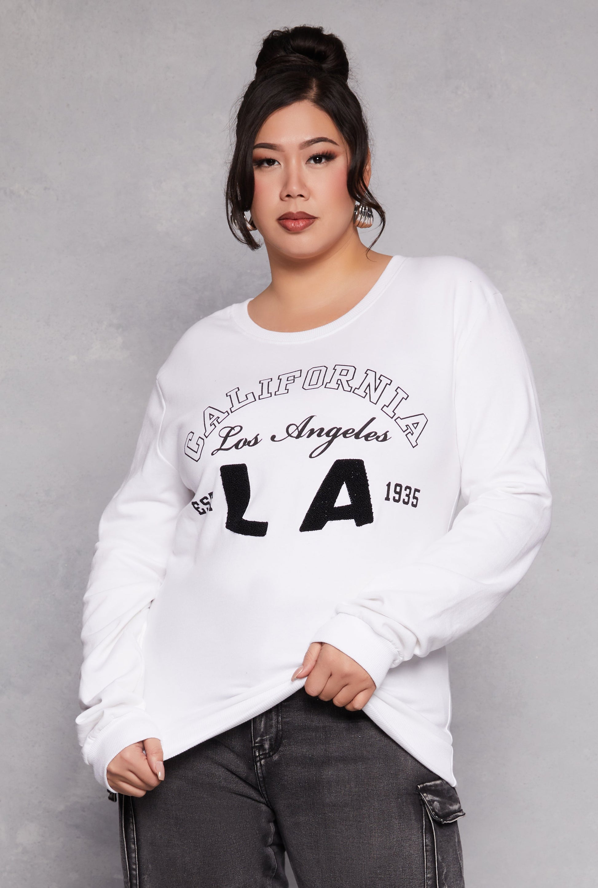 Plus Size California Graphic Pullover Sweatshirt