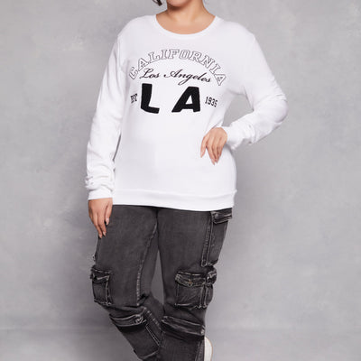 Plus Size California Graphic Pullover Sweatshirt