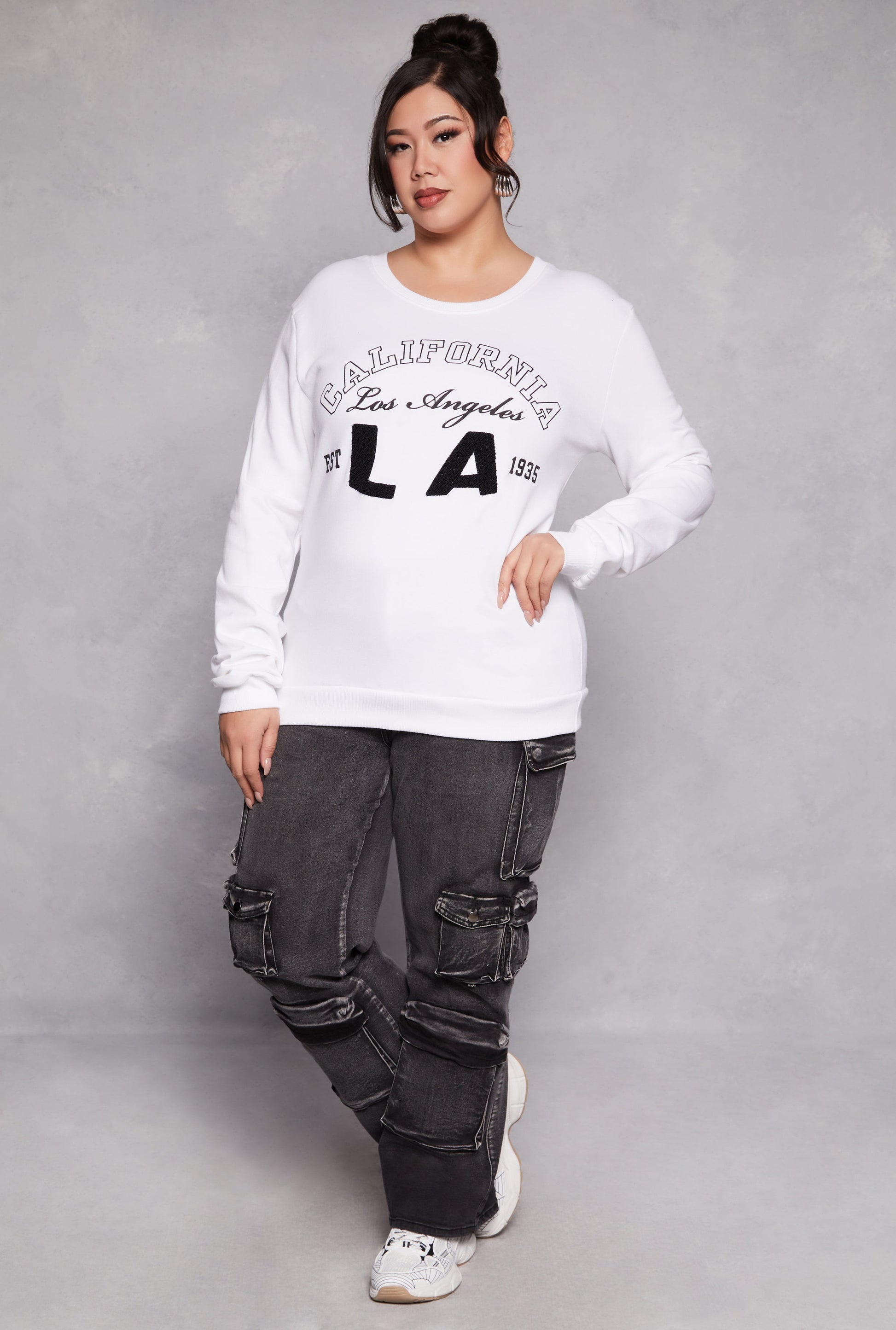 Plus Size California Graphic Pullover Sweatshirt