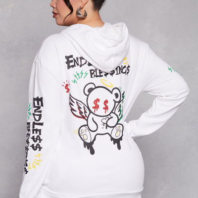Plus Size Endless Blessings Graphic Pullover Hoodie