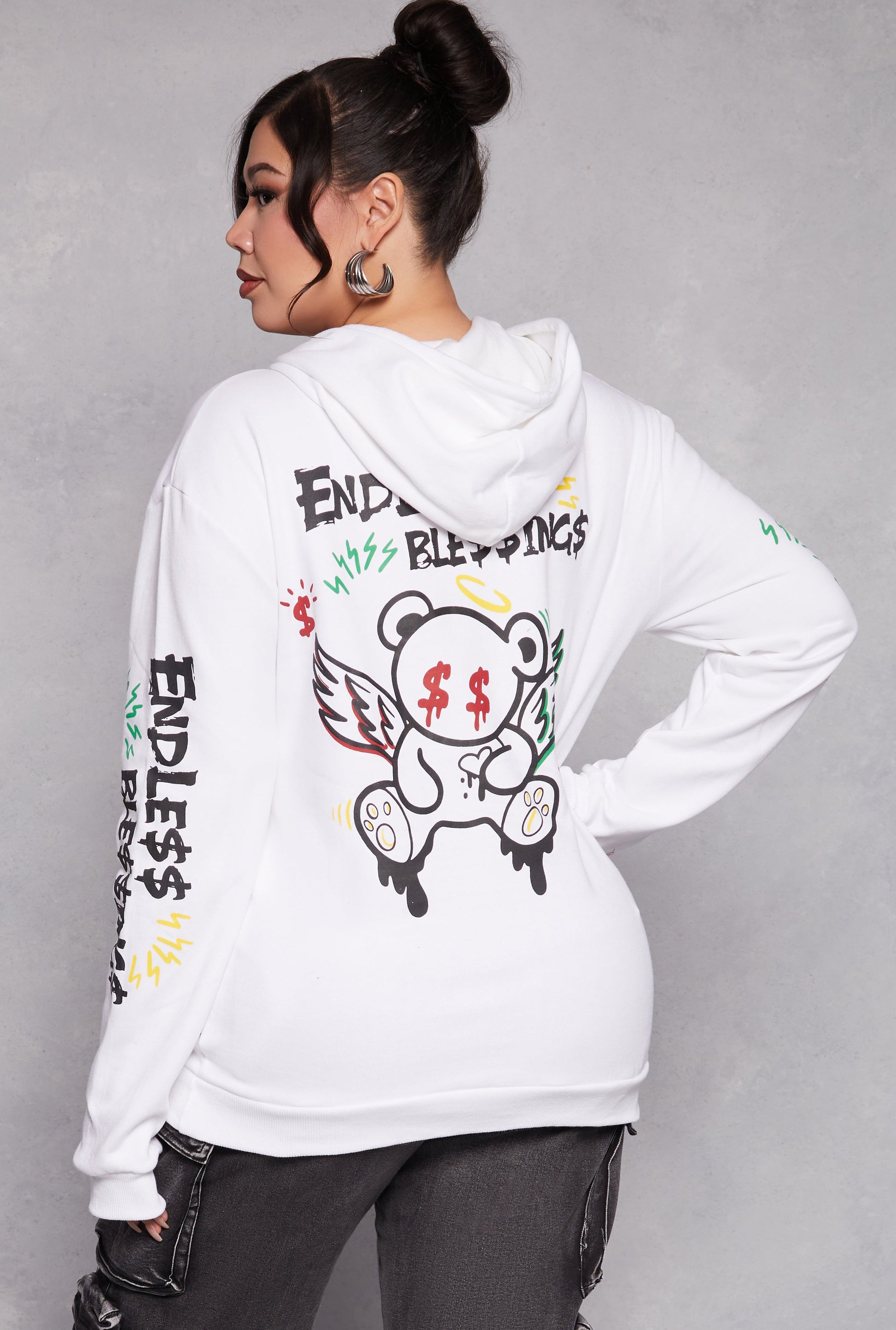 Plus Size Endless Blessings Graphic Pullover Hoodie