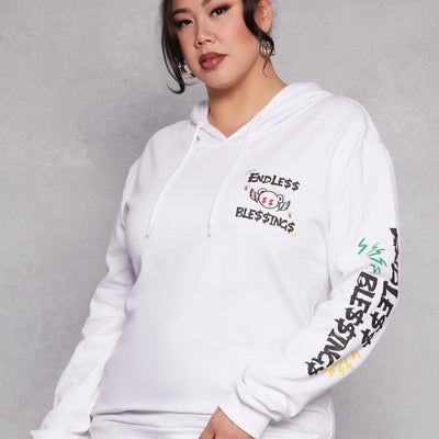 Plus Size Endless Blessings Graphic Pullover Hoodie