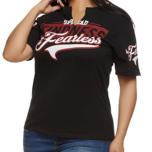 Plus Size Spread Kindness Be Fearless Notch Neck Tee