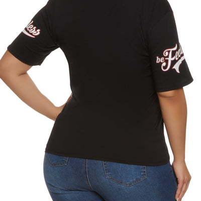 Plus Size Spread Kindness Be Fearless Notch Neck Tee