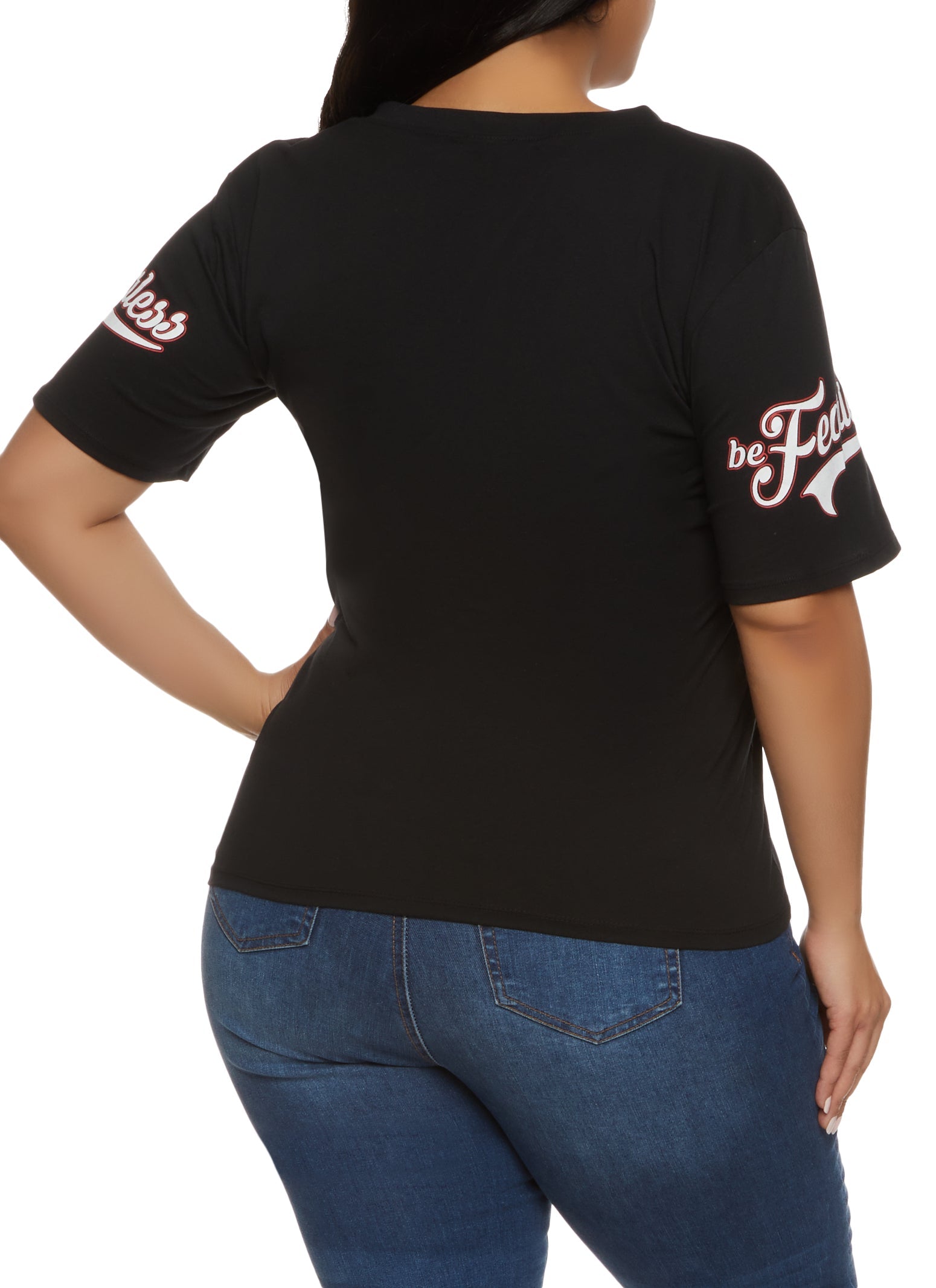 Plus Size Spread Kindness Be Fearless Notch Neck Tee